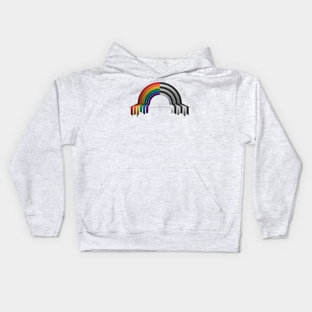 LGBT Ally Pride Flag 3D Drip Rainbow Design Kids Hoodie by LiveLoudGraphics